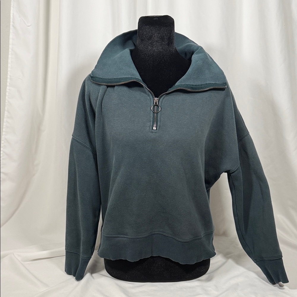 Athleta Teal Half-Zip Sweatshirt